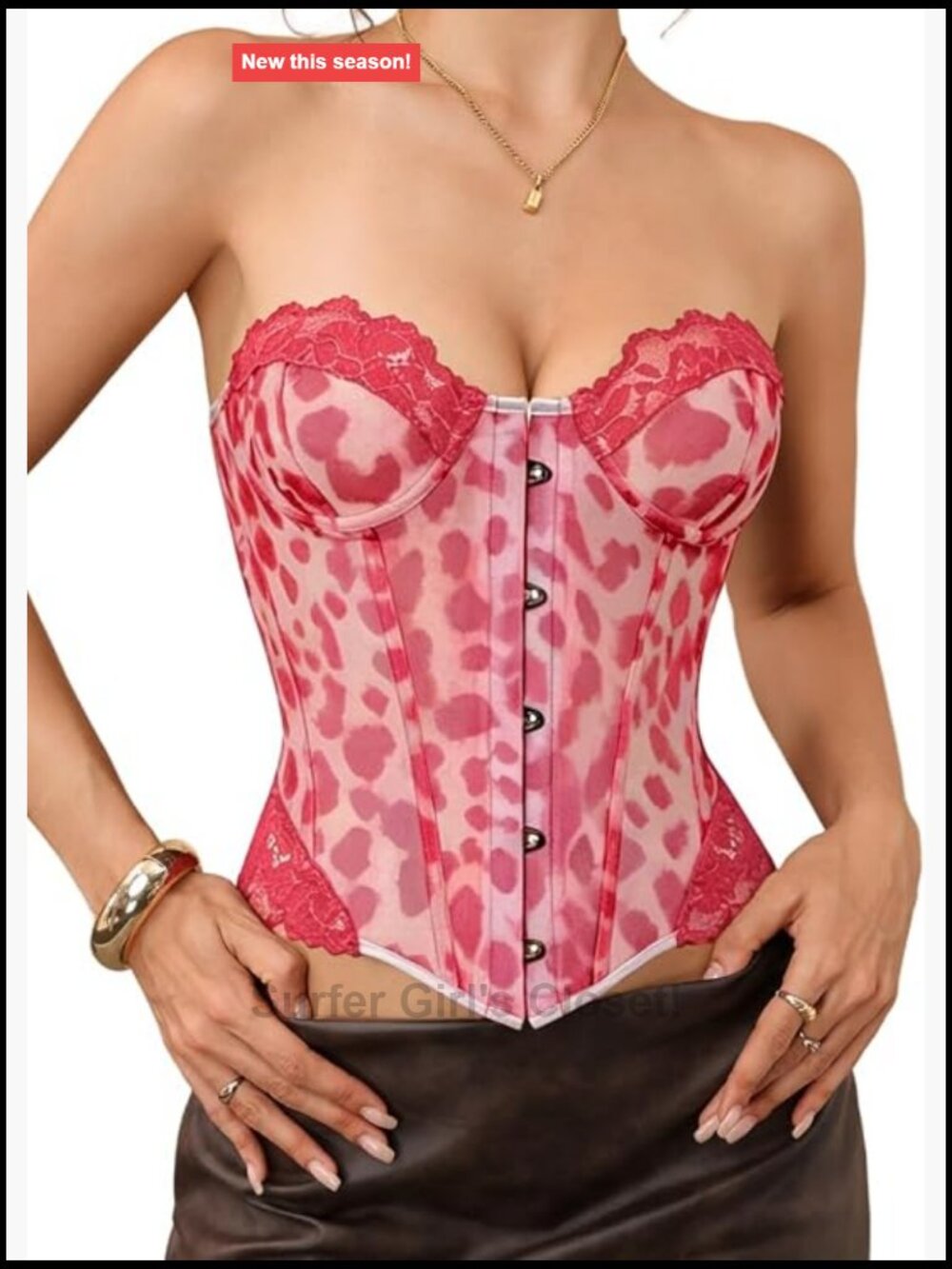 Sheer Mesh Leopard Corset Bustier Sweetheart Lace Up Rave Halloween Costume
